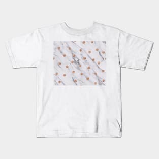 Rose gold spots on marble Kids T-Shirt